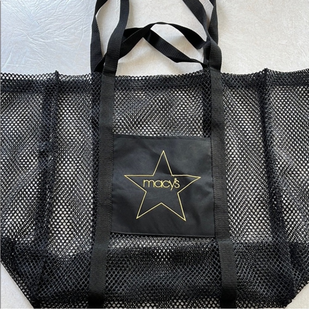 Macy's Black and Gold Mesh Carryall